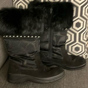 Coach fur boots size 6